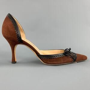 ALEXANDRA NEEL Size 6.5 Brown Suede D'Orsay Pumps